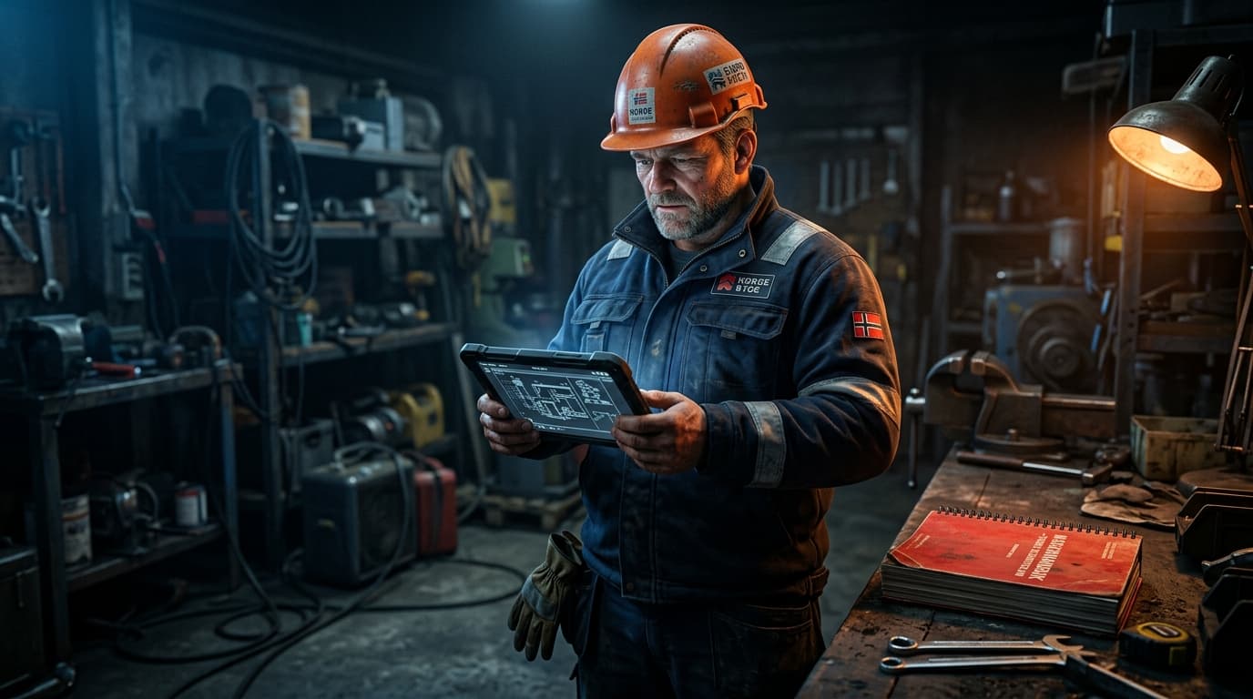 Håndverker ser på nytt verktøy